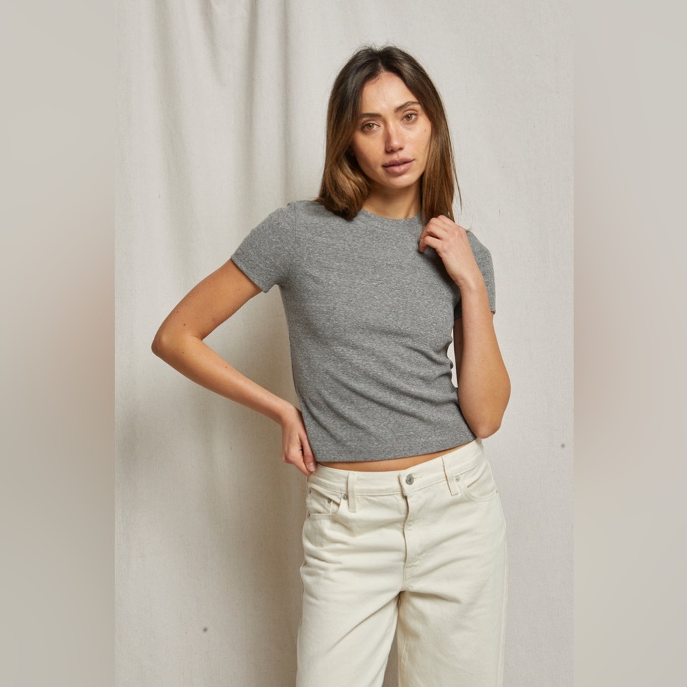 perfectwhitetee Gray Short Sleeve Tee